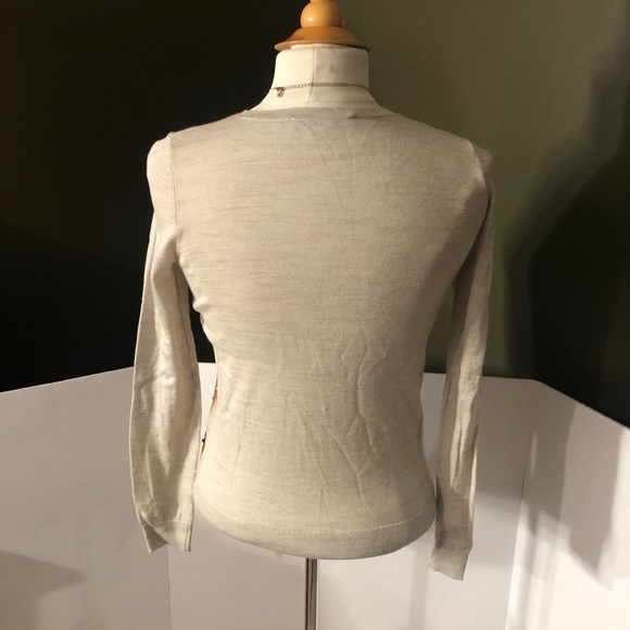 LOFT Tan Sweater Pearls Beaded Sweater Sz XSP - Picture 2 of 5